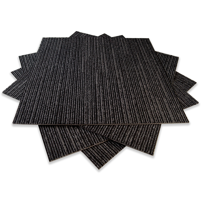  carpet-tiles product-details Snowflake-Charcoal-Charcoal-Grey-Silver-Grey-Highlights-model-snowflake-charcoal-carpet-tiles-front-stack-tile-carpet-tiles-1-single-WS