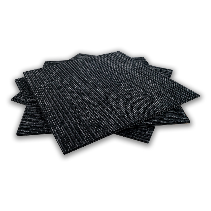  carpet-tiles product-details Niagara-9-Cushionback-Charcoals-Greys-Indent-Pattern-model-angle_shot_Niagara_09_cushionback_carpet_tiles_ws
