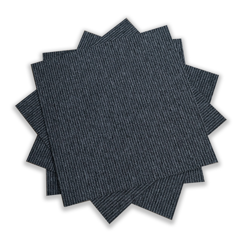  low-traffic-carpet-tiles product-details Pudding-08-Charcoal-Light-Grey-Lineals-model-cpt-1318PUDDING-08-CARPET-TILE-STACK-TOP-WS