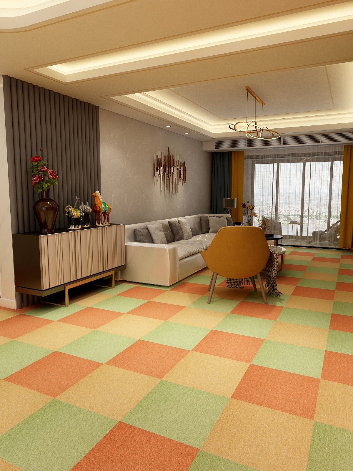  funky-carpet-tiles product-details magic-cube-011-yellow50x50cm-model-fct-1351Magic-Cube-300-layout-3