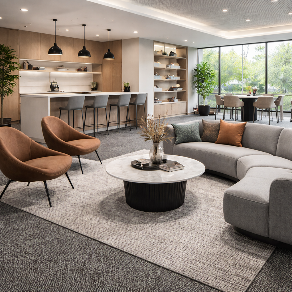  clearance-lines-and-weekly-specials-video product-details Grey-Looped-50cm-x-50cm-Carpet-Tiles-36.75-square-metres-available-model-1907Mockup-2