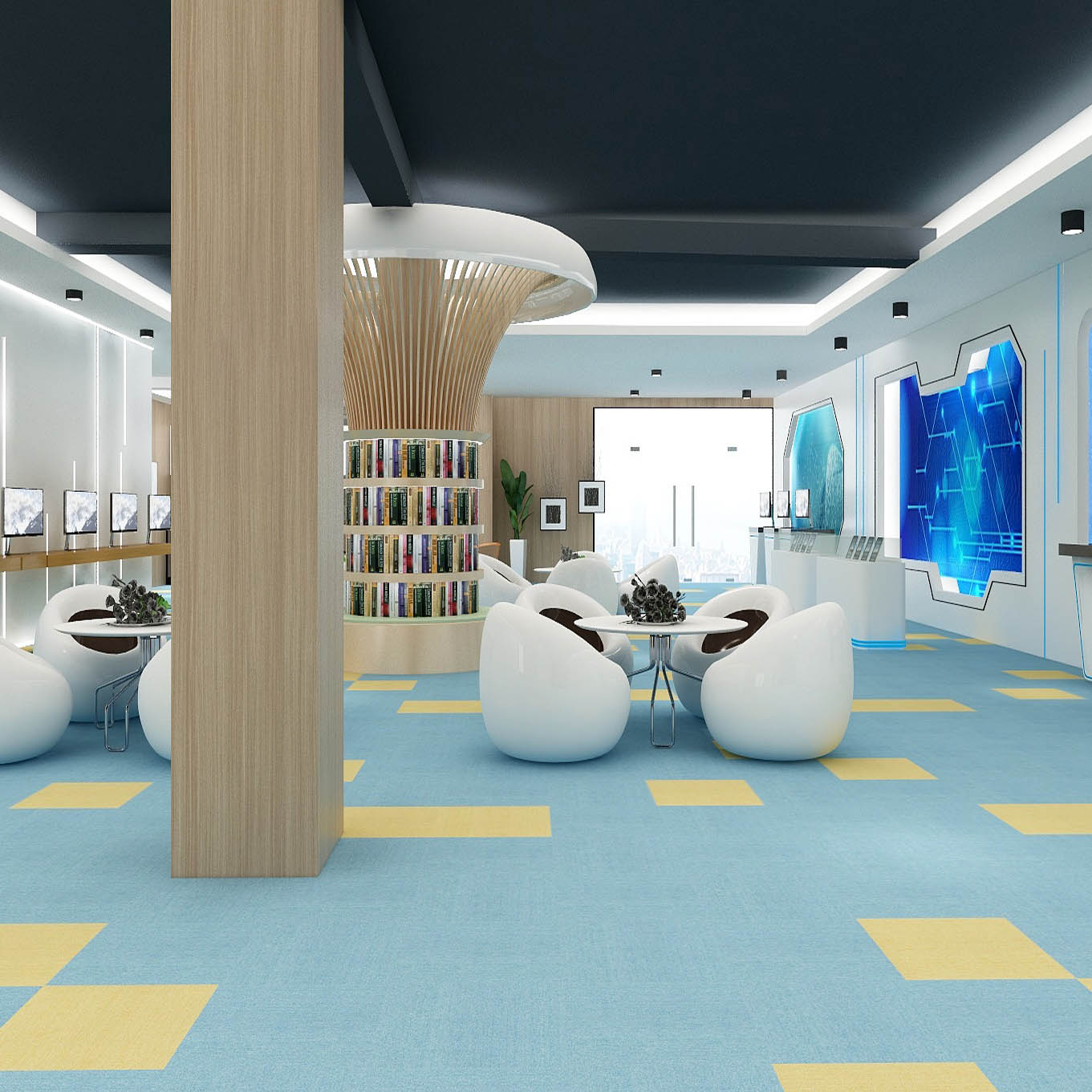  pure-colour-carpet-tiles product-details MAGIC-CUBE-016-purple-50-x-50-cm-model-fct-1947Magic-Cube-demo-03