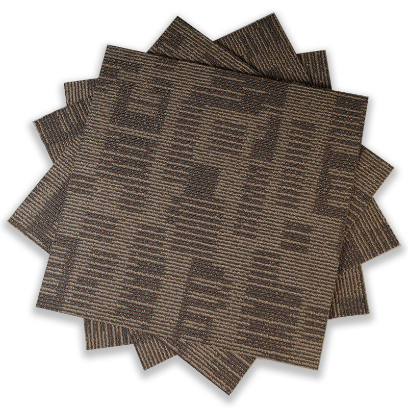  carpet-tiles product-details staff-colour-02-brown-tan-pattern-model:cpt-308STAFF-02-CARPET-TILES-STACK-TOP-TILE-CARPET-TILES-1-WS
